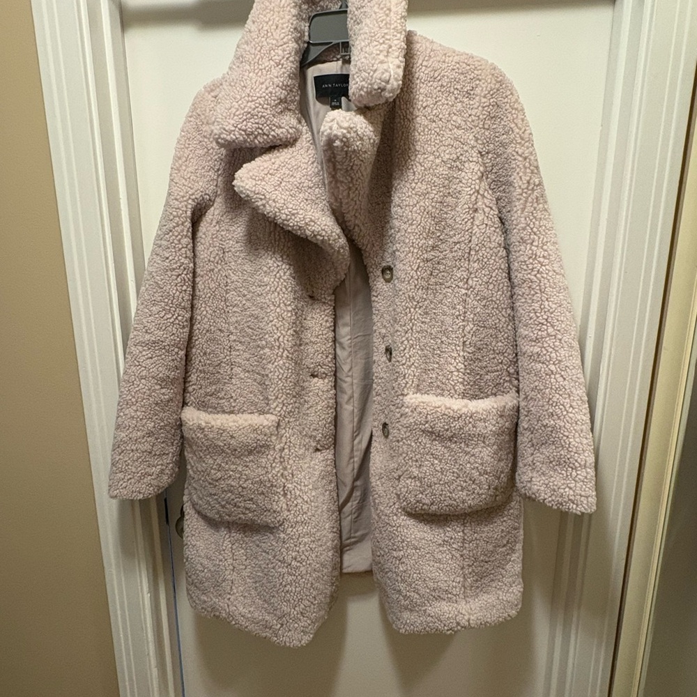 Ann Taylor Soft Beige Teddy Jacket